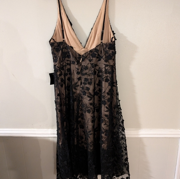 NWT Soieblu Lace Midi Dress Black And Nude XL - Picture 5 of 7